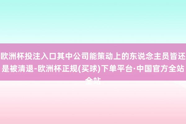 欧洲杯投注入口其中公司能策动上的东说念主员皆还是被清退-欧洲杯正规(买球)下单平台·中国官方全站