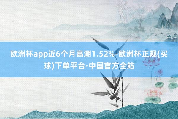 欧洲杯app近6个月高潮1.52%-欧洲杯正规(买球)下单平台·中国官方全站