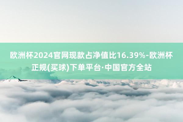 欧洲杯2024官网现款占净值比16.39%-欧洲杯正规(买球)下单平台·中国官方全站