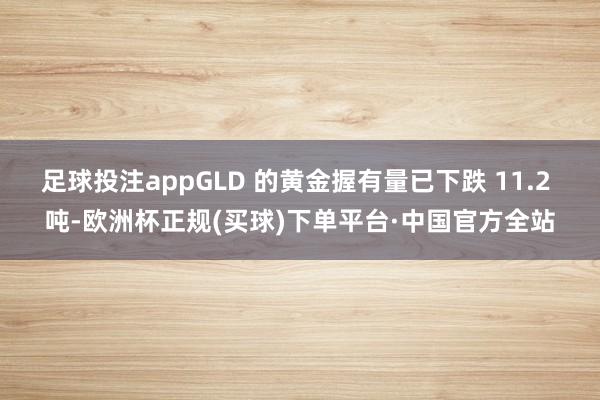 足球投注appGLD 的黄金握有量已下跌 11.2 吨-欧洲杯正规(买球)下单平台·中国官方全站