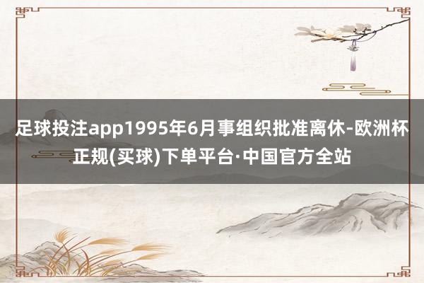 足球投注app1995年6月事组织批准离休-欧洲杯正规(买球)下单平台·中国官方全站