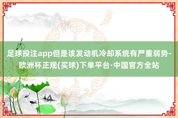 足球投注app但是该发动机冷却系统有严重弱势-欧洲杯正规(买球)下单平台·中国官方全站