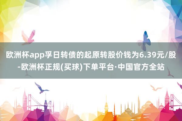 欧洲杯app孚日转债的起原转股价钱为6.39元/股-欧洲杯正规(买球)下单平台·中国官方全站