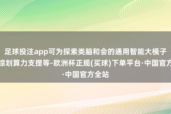 足球投注app可为探索类脑和会的通用智能大模子提供综划算力支捏等-欧洲杯正规(买球)下单平台·中国官方全站